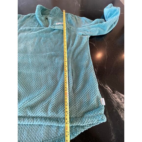 Magellan Outdoors teal classic fit 1/4 zip Textured Fleece pullover Large - Picture 8 of 11